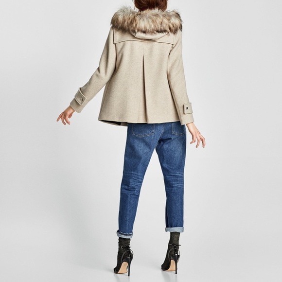 Zara Jackets & Blazers - 💥3 x HOST PICK💥🆕Zara Duffle Coat- Faux Fur Hood